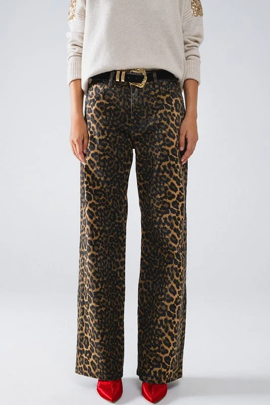 Street Hoodies Leopard Print Jeans