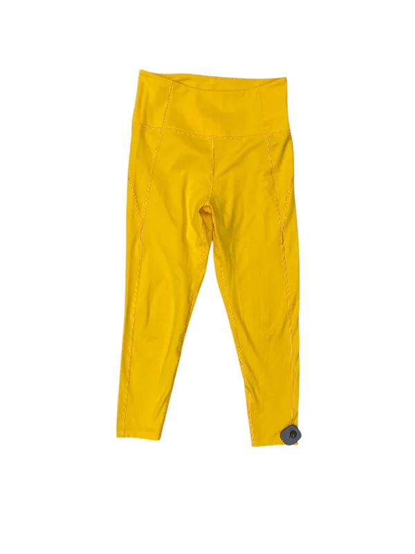 Minimalist Style Athletic Leggings By Girlfriend Collective In Yellow, Size: M