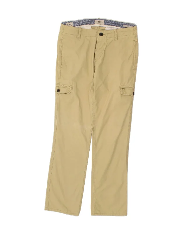 Cozy Apparel TIMBERLAND Mens Straight Cargo Trousers W29 L27 Khaki