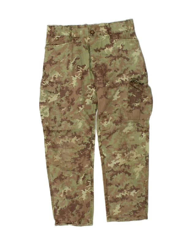 Cozy Apparel VINTAGE Mens Tapered Cargo Trousers W32 L29 Khaki Camouflage