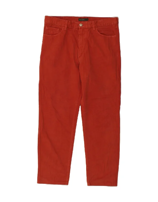 Relaxed Wardrobe HENRY COTTONS Mens Straight Jeans W36 L28 Red