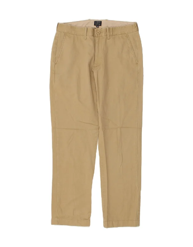 Active Gear J. CREW Mens The Sutton Straight Chino Trousers W30 L30 Beige Cotton