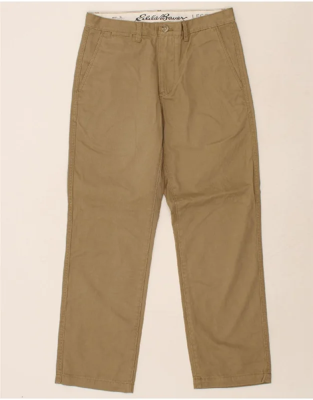 Light Jackets EDDIE BAUER Mens Straight Chino Trousers W30 L30 Beige Cotton