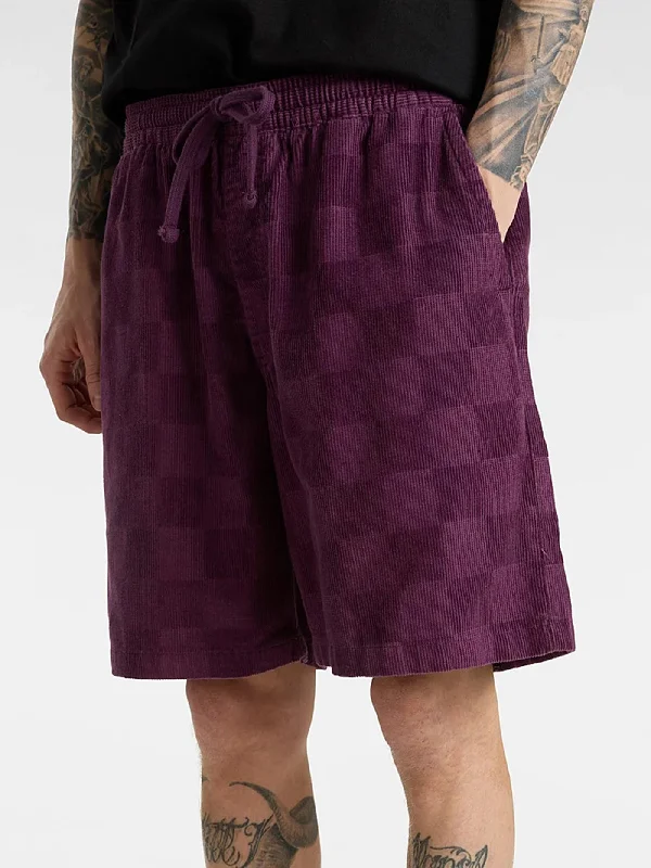 Summer Tees Range Checkerboard Cord Loose Shorts