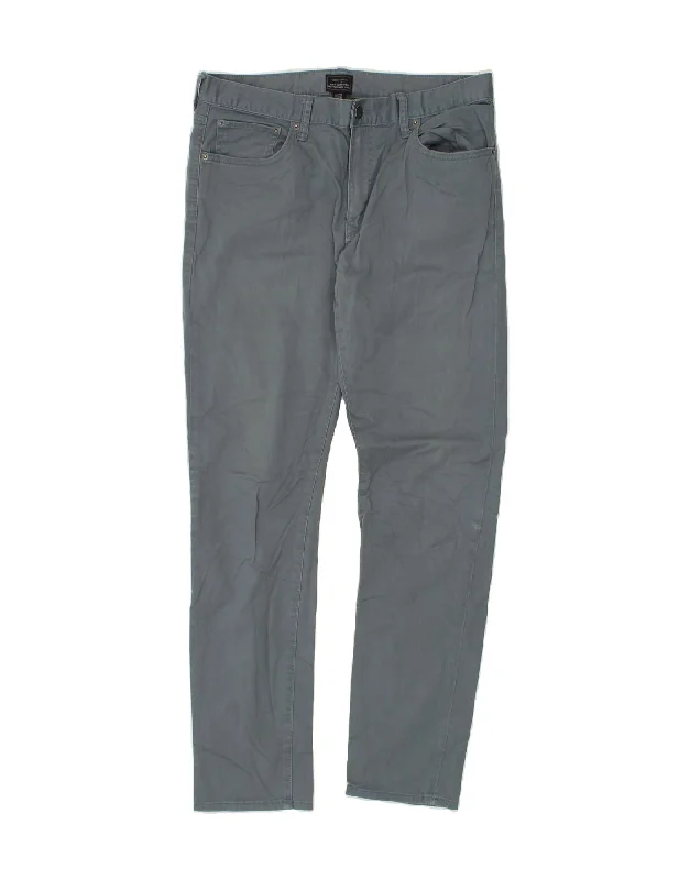 Classic Leather GAP Mens Slim Casual Trousers W33 L32  Grey Cotton