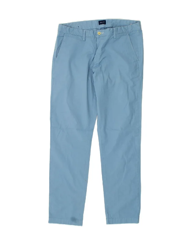 Laid-Back Style GANT Mens Slim Chino Trousers W33 L32 Blue