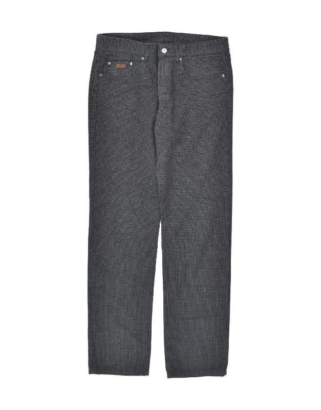 Everyday Wear CERRUTI 1881 Mens Straight Casual Trousers W34 L33 Grey Check Cotton