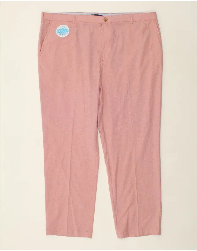 Designer Footwear IZOD Mens Slim Chino Trousers W48 L32  Pink Cotton