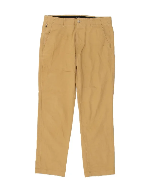 Tailored Comfort EDDIE BAUER Mens Straight Chino Trousers W34 L29 Brown Cotton