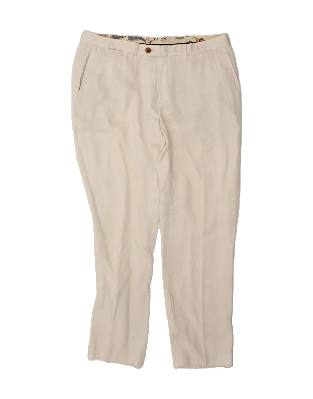 Casual Trends TOMMY BAHAMA Mens Slim Chino Trousers W36 L32 White Lyocell