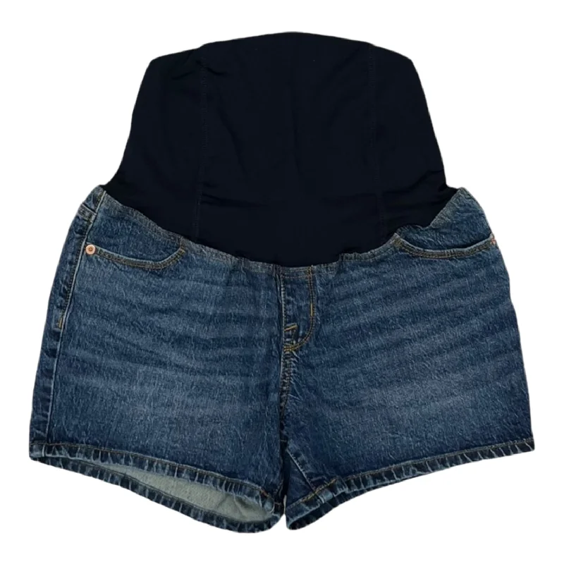 Premium Fabric BLUE DENIM MAT SHORTS by ISABEL MATERNITY Size:6