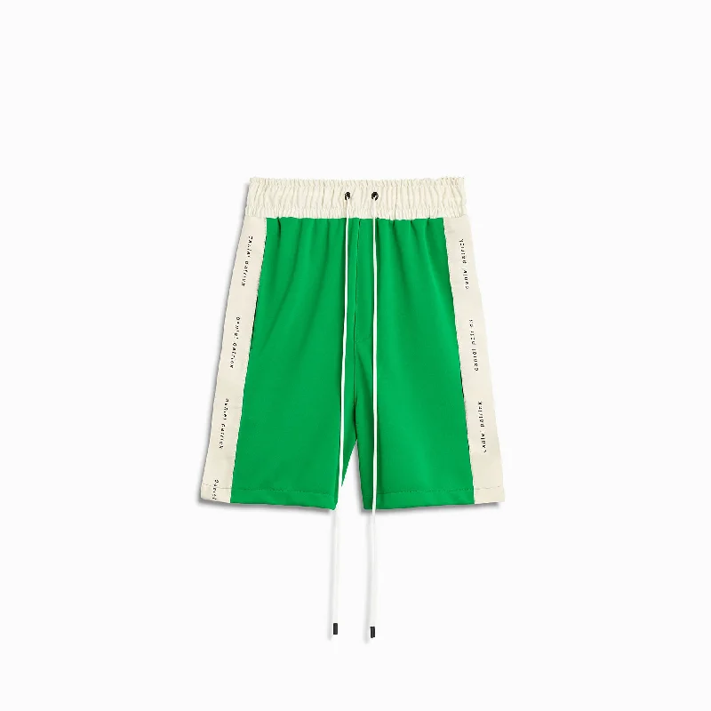 Relaxed Wear classic gym short / green + ivory