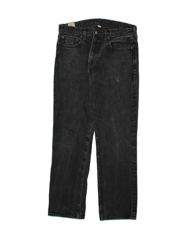 Leather Bags J. CREW Mens Straight Jeans W32 L32  Black Cotton