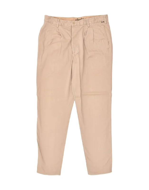 Bright Shirts AVIREX Mens High Waist Tapered Chino Trousers W36 L32 Beige Cotton