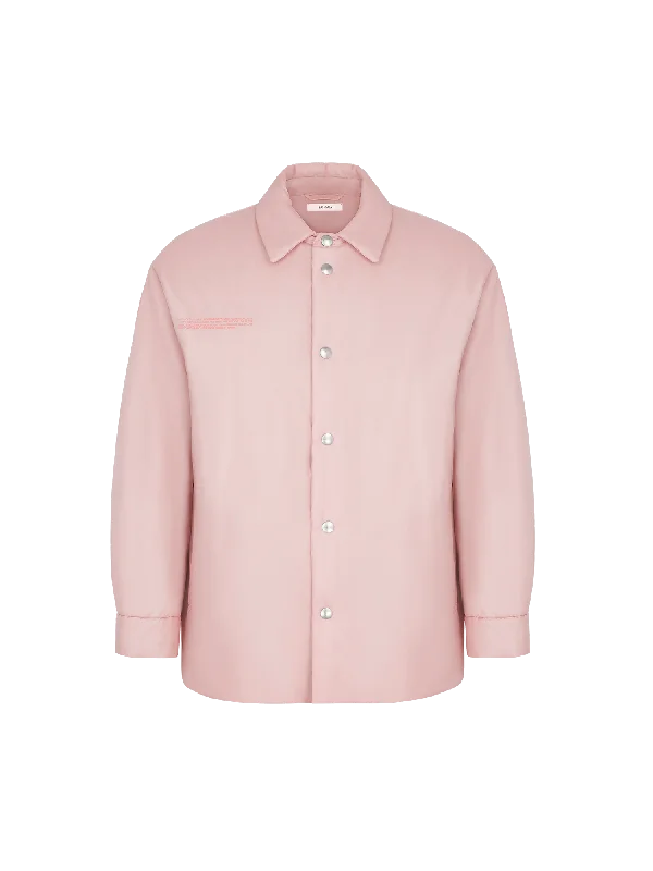 Simple Styles Mens Flower-Warmth Padded Overshirt—Magnolia Pink