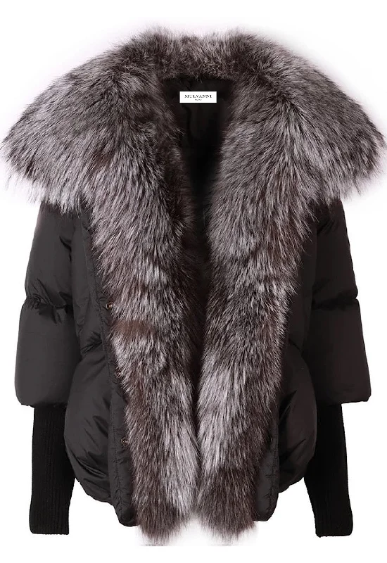 Easy Fashion 𝐋𝐈𝐌𝐈𝐓𝐄𝐃 𝐄𝐃𝐈𝐓𝐈𝐎𝐍 Down Fur Jacket with Silver Fox Fur