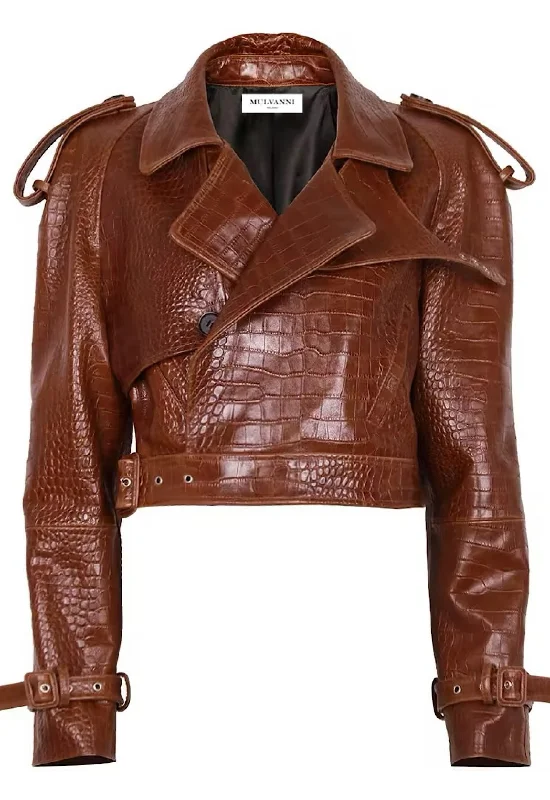 Sporty Jackets DELILAH Croc Leather Jacket