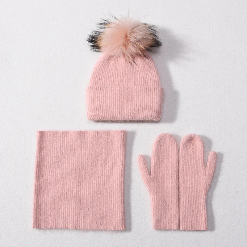 Classic Casual 3 Piece Pink Cashmere Set