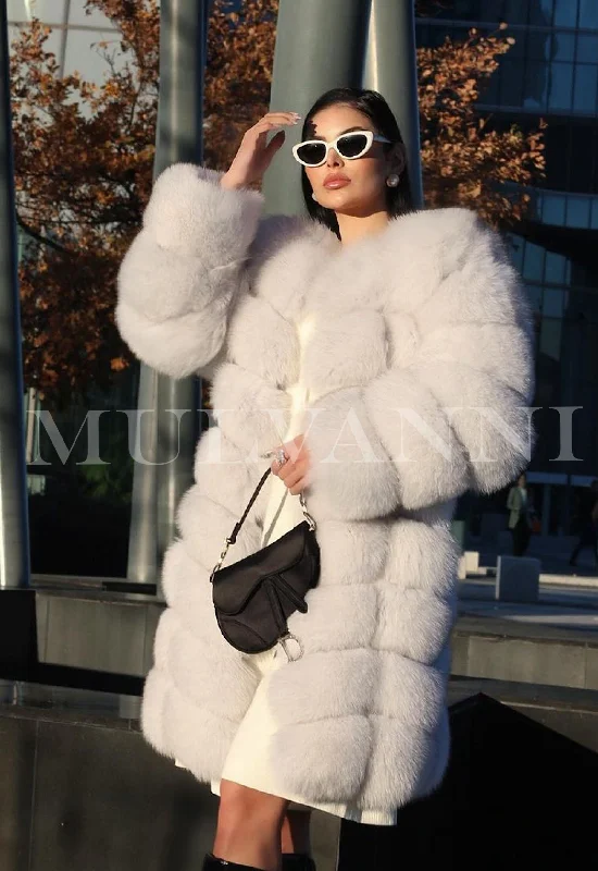 Casual Chic CELINE Midi Fox Fur Coat