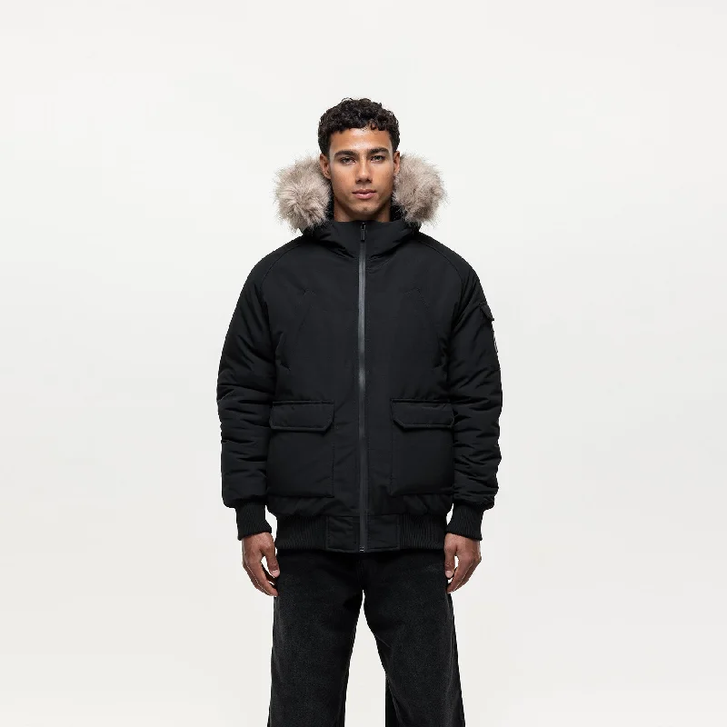 Jogging Jackets Fortitude Black Parka Bomber