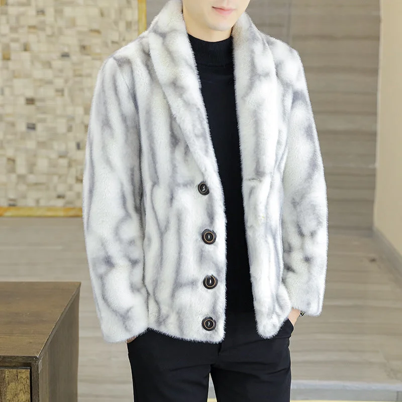 Modern Backpacks Men's Mink Fur Coat