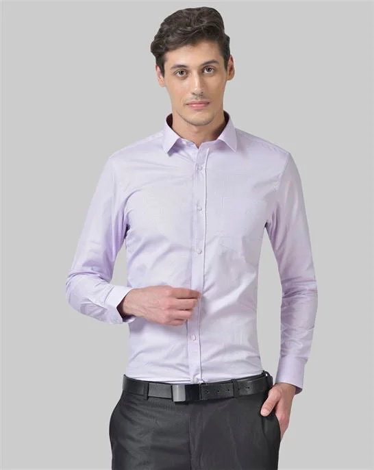 Timeless Style Cotton lycra dobby mauve smart fit shirt