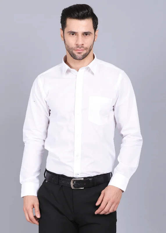 Leather Pants Perfect Fit White Formal Shirt Solid