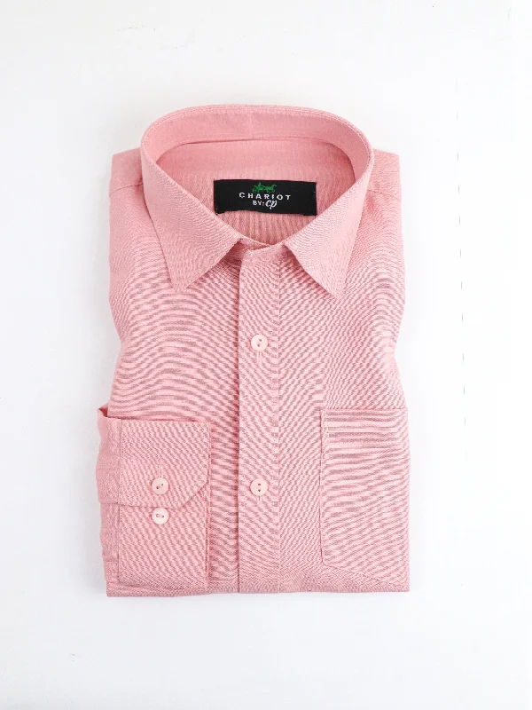 Casual Chinos Z Men's Plain Chambray Formal Dress Shirt Froly Pink