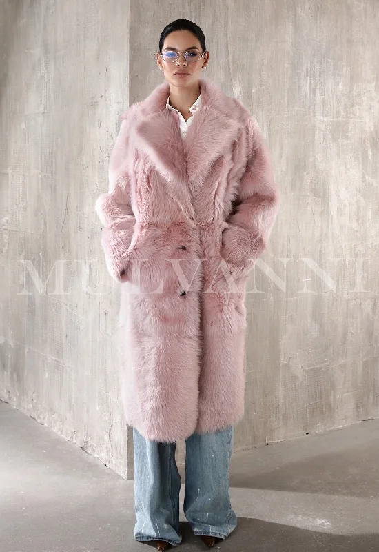 Classic Jackets MARISA Sakura Pink Shearling Coat