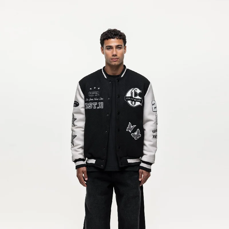 Graphic Caps Flight Varsity Bomber Jacket