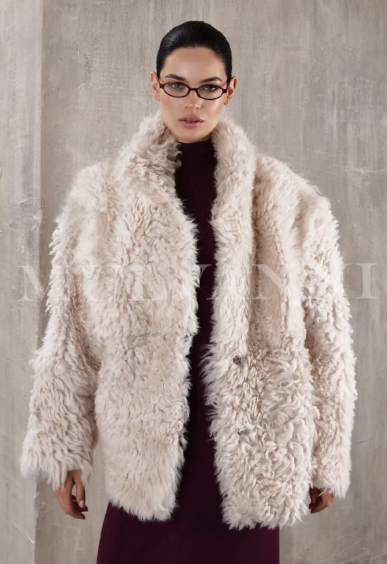 Cozy Apparel 𝐋𝐈𝐌𝐈𝐓𝐄𝐃 𝐄𝐃𝐈𝐓𝐈𝐎𝐍 ROSE Beige Shearling Coat