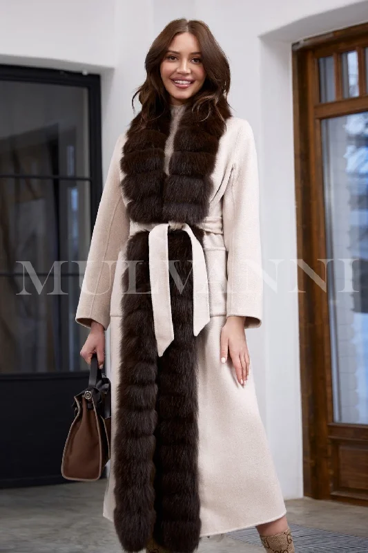 All-Day Wear ALIZE Cashmere coat with brown fur