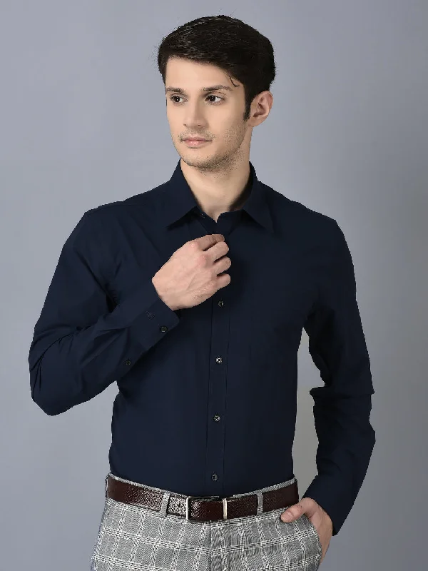 Urban Apparel CANOE MEN Formal Shirt Blue Color Cotton Fabric Button Closure Solid