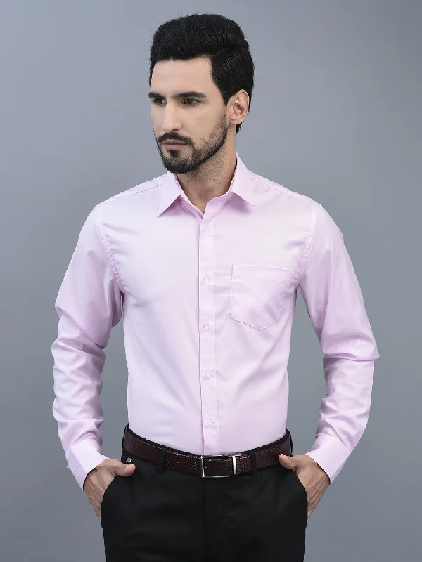 Premium Fabric Canoe Men Spread Collar Long Sleeve Length Tailored Fit Formal Shirt