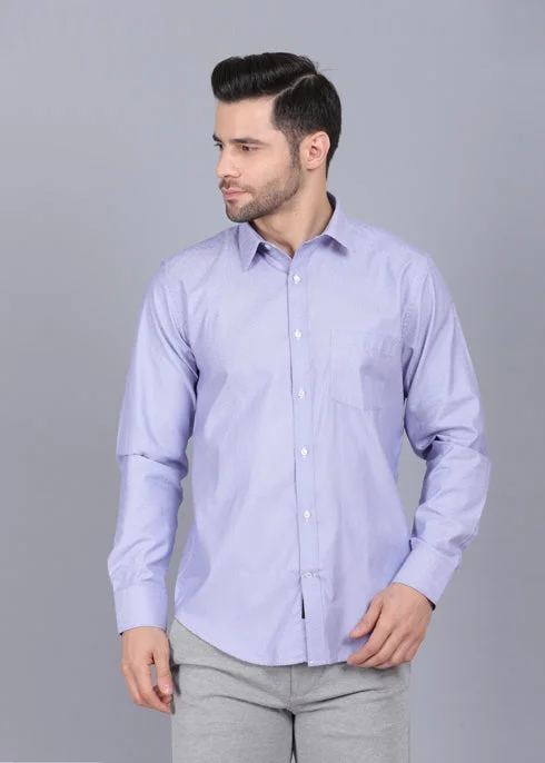 Relaxed Looks Smart Fit Purple Formal Shirt Dobby