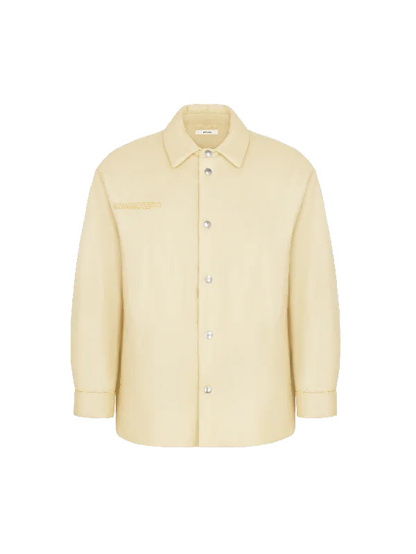 Smart Wear Mens Flower-Warmth Padded Overshirt—Rind Yellow