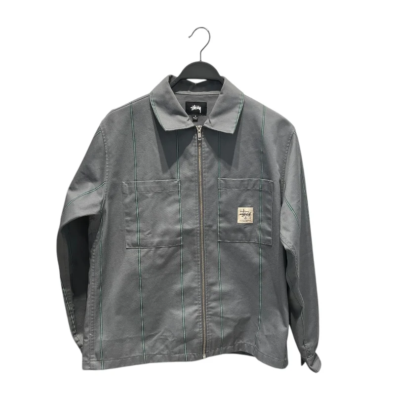 Cool Comfort STUSSY/Jacket/S/Cotton/GRY/Stripe/