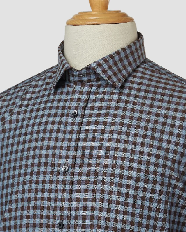 Utility Vests Somelos Blue Knight Checked Shirt