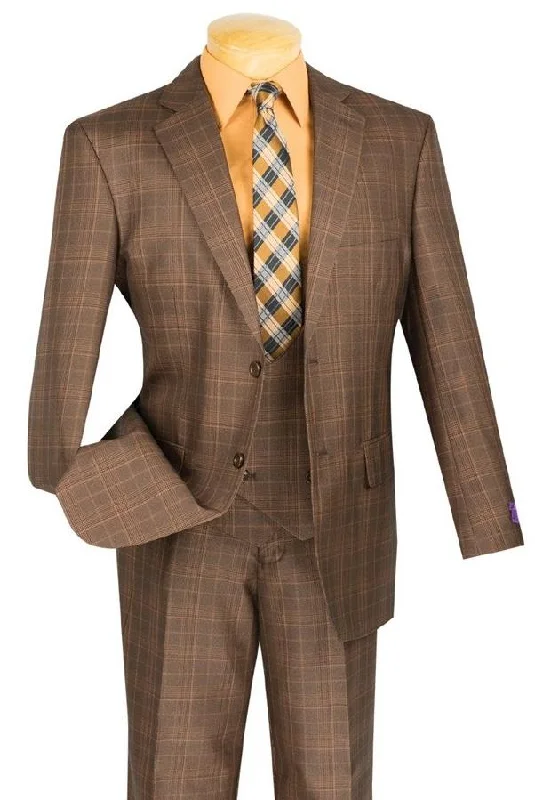 Easy Fashion Renaissance Collection - Regular Fit 3 Piece Suit Chestnut