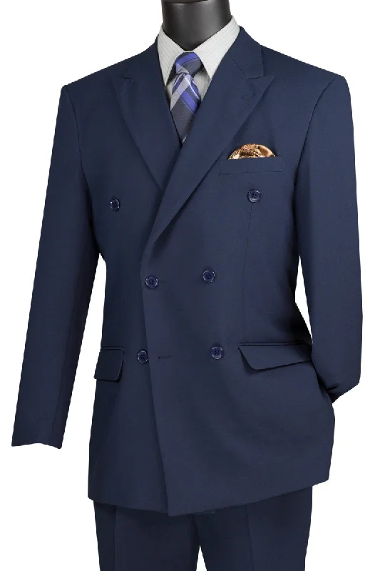 Boho Menswear Ramses Collection - Double Breasted 2 Piece Suit Regular Fit in Navy