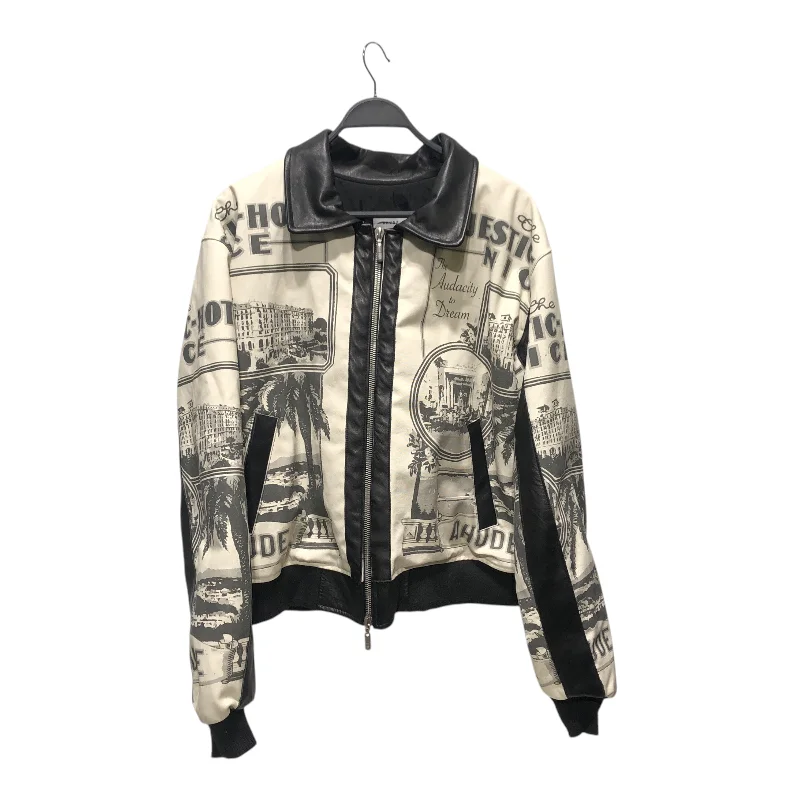 Varsity Jackets RHUDE/Jacket/L/Cotton/WHT/All Over Print/