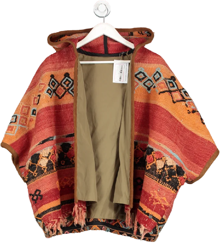 Casual Hoodies Scotch & Soda Red Aztec Ethnic Hand Made Jacket One Size