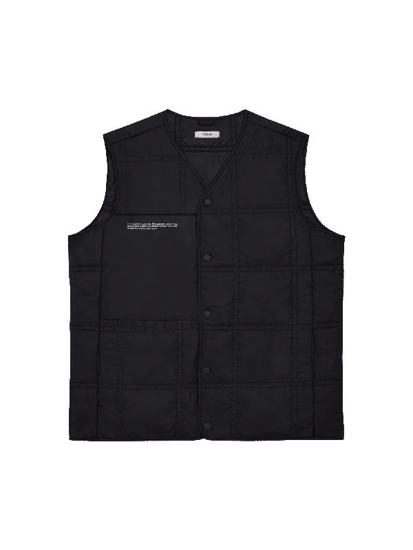 Casual Jackets Mens Flower-Warmth Quilted Gilet—black