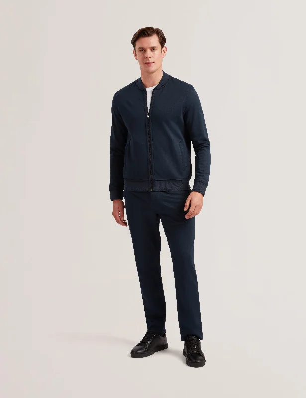 Lounge Wear Frist Regular Zipped Bomber Jacket Navy