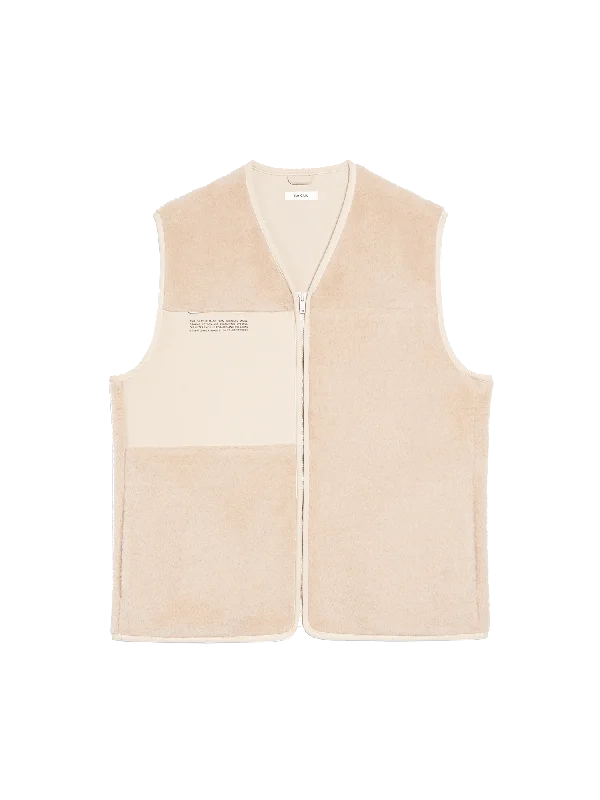 Premium Outfits Mens Recycled Wool Fleece Gilet—sand