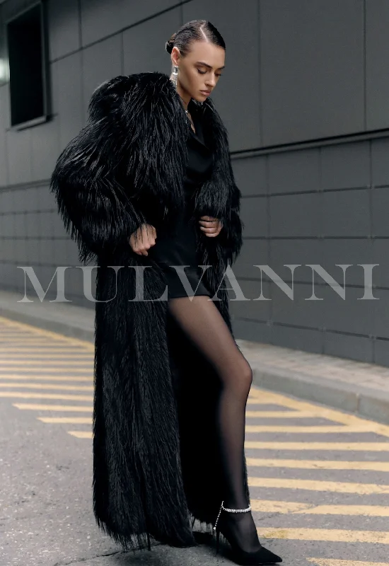 Everyday Outfits AGNESIA Black Faux Fur Coat