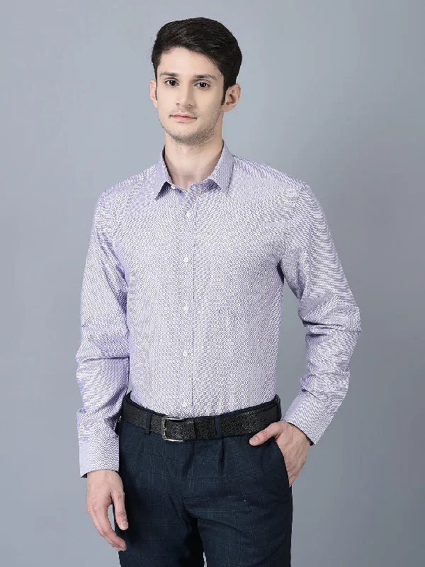 Sporty Look CANOE MEN Formal Shirt Purple Color Polyester Fabric Button Closure