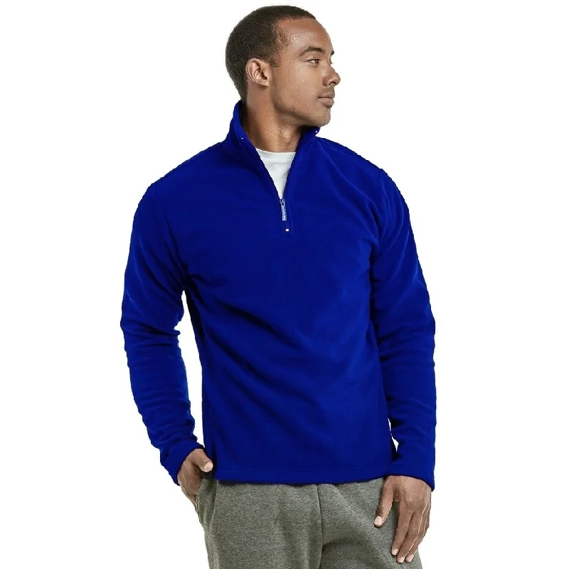 Versatile Looks KNOCKER Men's Polar Fleece Quarter-Zip Pullover Jacket - Royal