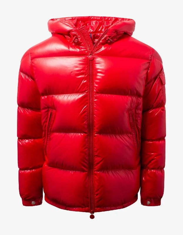 Sporty Look Moncler Ecrins Red Nylon Down Jacket