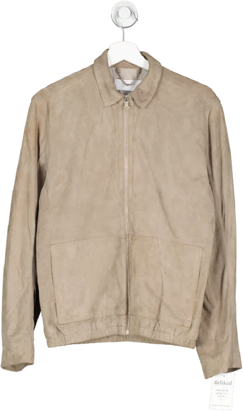 Lightweight Coats enlist Beige Suede Bomber Jacket UK XS